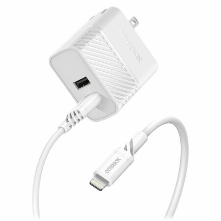 OTTERBOX Dual Usb A Port 24w Wall Charger And Usb A To Apple Lightning Cable 1m, Cloud Dream 78-81021